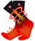 G Beheizte Socken Herren Damen Wiederaufladbare mit Akku Elektrische Beheizbare Socken Winter Warme Socken Fusswärmer Batterie Heizsocken mit Akku,Waschbar Socken Beheizbar für Camping Jagd (M)