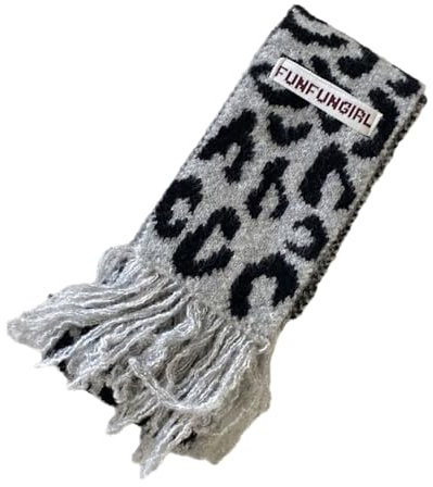 BHFYOB Fransenschal mit Leopardenmuster, bequem, Retro-Stil, Halstuch für trendige Damen