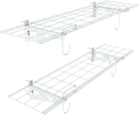 WALMANN 2-Pack Garage Wall Shelves, 1 x 4 ft/12 * 48 inch Wall Mounted Storage Shelves for Garage Heavy Duty Floating Shelf, Holds Up to 220 lbs(White)