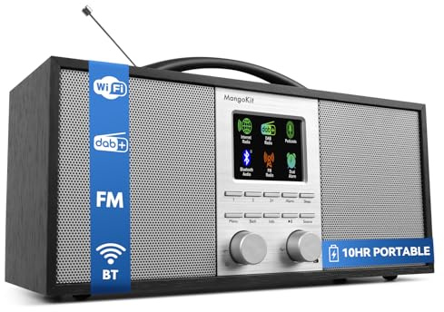 MangoKit SR40 Radio Internet, Bluetooth, Dab/Dab+, 10h Batería, Negro