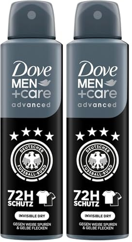 Dove Men+Care Advanced Anti-Transpirant Invisible Dry Aerosol contra las huellas blancas protege 72 horas del olor corporal y el sudor, 150 ml, 1 unidad (Paquete de 2)