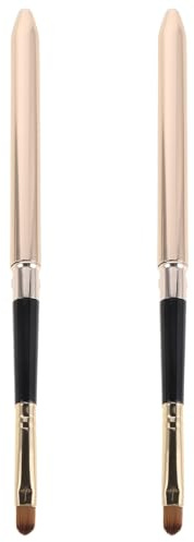 Beaupretty 2 Pinceles Retráctiles para Labios de Metal y Material Sintético, Portátiles para Difuminar y Aplicar Brillo, Ideales para Uso Diario y Viaje