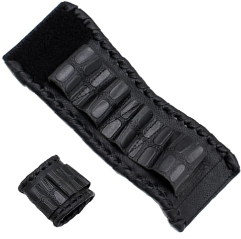 de muñeca para tijeras, piel sintética y de tela, 25 x 3 x 1,5 cm, de almacenamiento compacta de 200 g, soporte ajustable para herramientas para tijeras de pelo, accesorios de