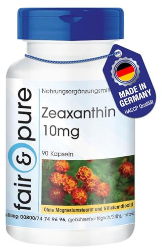 Fair & Pure® - Zeaxantina 10mg - Naturale - da fiore di calendula - Vegan - 90 Capsule