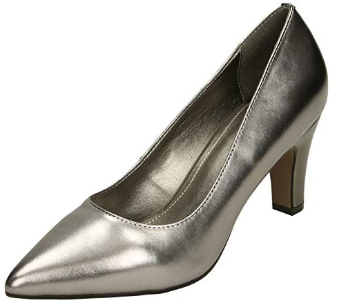 Leather Collection Chaussures de Court pour femme - - Étain argenté., 38 EU