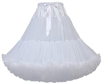 PhilaeEC Women's Petticoat Tutu Tulle Skirt Multi-Layer Puffy Cosplay Underskirt, Length 55cm, Waist 55-95cm