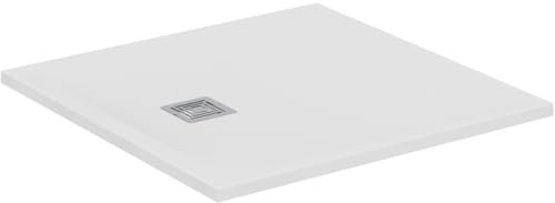 Ideal Standard - Ultra Flat S+, Plato de ducha cuadrado ultrafino de resina efecto piedra, 90 x 90 cm, Ideal Solid, blanco