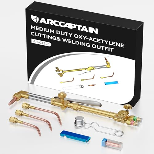 ARCCAPTAIN Oxy Acetylene Cutting Torch, Medium Duty CA1350 Cutting Welding Torch with Check Valve, Cutting Tip 1-3-101, Suitable for Automobile Repair and Metal Cutting