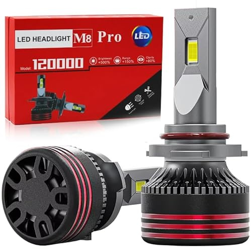 H7 LED Headlight Bulb - 120W 16000LM H7 Headlight Bulb, 1:1 Size Super Bright 6000K White Light Conversion Kit, Plug and Play, IP68 Waterproof, Pack of 2