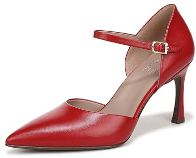 Naturalizer Women's Amber Dress Heels, Wide Fit, Crimson Red Leather, UK 6