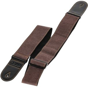 GEWA Gitarrbälte – tygbälte färgad – bredd 60 mm – läderändar – längd justerbar från 97 – 160 cm – färg jord maroon