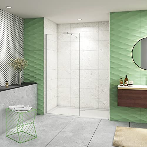 50x200 cm Doccia Walk In Parete Fissa Vetro Temperato da 10 mm Trasparente Anticalcare Barra Stabilizzatrice 70-120 cm Cromo Lucido