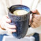 Taza de café grande, taza grande de 600 ml, taza de gres, capuchino tazas de gres, taza XXL, taza de cerámica, taza de gran capacidad con asa, taza de café de porcelana