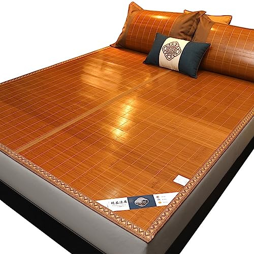 Colchoneta Para Bamboo Colchón, Esterilla De Bambú Para Dormir Plegable Y Refrescante, 190/195/200/220cm Estera De Dormir De Verano Suave Y Transpirable Para Casa Escuela Dormitorio ( Size : 195x150cm