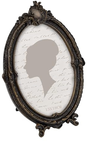 Sunlit Marco de fotos ovalado vintage de 5 x 7 pulgadas, marcos de fotos antiguos con frente de cristal, para colgar en la pared, nogal oscuro