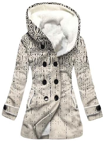 SCBFDI Manteau Gothique Femme Veste Hiver Oversize Doudou Doudoune Fille Liseuse Polaire Couverture avec Manches et Capuche Ivoire M