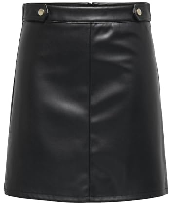 ONLY Faux Leather Skirt Onlisabel HW-Gonna in Finta Pelle, Pnt, Nero, M Donna