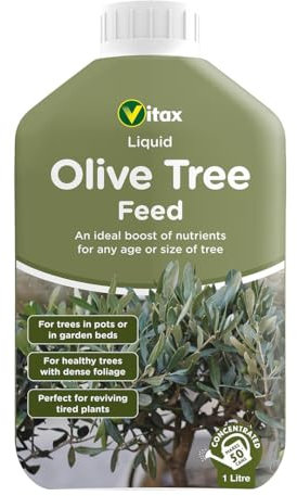 Vitax Olive Liquid Tree Feed - Fast acting with Extended Nitrogen Release for Healthier Growth, Dense Foliage & Improved Fruiting - Suitable For Borders, Pots & Containers - 1L