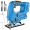 18V Cordless Jigsaw Compatible with Makita 18V Battery, with 4 Blades, Electric Jig Saw Tool, 3000SPM Speed, ±45° Bevel Cutting, Variable Speed, for Wood Plastic Metal Cutting(Tool only, no Battery)