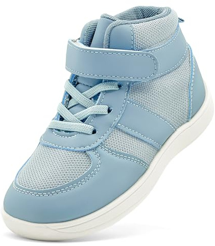 vinshoeci Kids Barefoot Shoes for Girls Boys - Wide Toe Box High Top Barefoot Boots/Warm Lined Non-Slip Winter Trainers