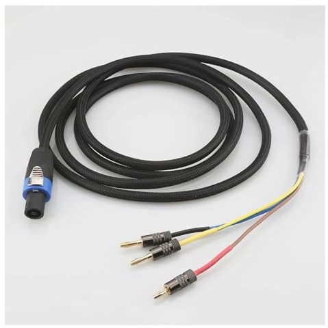 AISEER Cavo For Subwoofer HiFi, Cavo For Altoparlanti Subwoofer A 3 Fili, Da Speakon A Estremità A Banana For REL/MJ Acoustics(1 Meters)