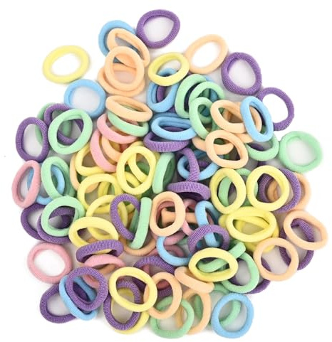 NECXON Lot de 100 Élastiques à Cheveux Bébé, Petits Accessoires Cheveux Doux pour Filles, Enfants et Tout-Petits (Couleurs Bonbon)