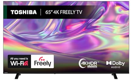 Toshiba 65”UV1563DB 4K Smart VIDAA TV, Ultra HD,Dolby Vision, HDR10, Freely, Disney+, Prime Video, Netflix, Dolby Audio Processing, Works with Alexa, Works with Google Assistant, VIDAA Voice 2025
