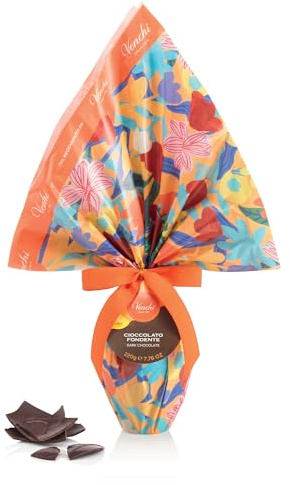 Venchi - Uovo di Cioccolato Puro Fondente 60%, 220 Gr, Note Fiorite e Fruttate, Senza Glutine, Con Sorpresa, Collezione Pasqua Venchi Teresa Rego, Idea Regalo