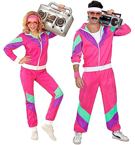 W WIDMANN MILANO Party Fashion - Kostüm Trainingsanzug, 80er Jahre Outfit, Jogginganzug, Bad Taste Outfit, Faschingskostüme