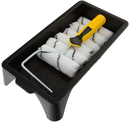 Coral 43400 Easy Coater Paint Mini-Roller-Set mit Mikrofaser-Bezügen für Dispersion, 10,2 cm, 8-teiliges Set