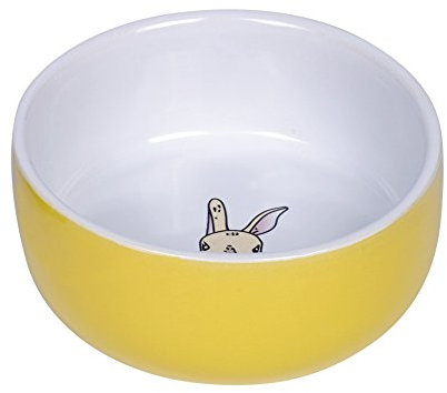 Nobby Nager Keramik Napf Rabbit, gelb/weiß Ø 11cm x 4,5 cm, 1 Stück
