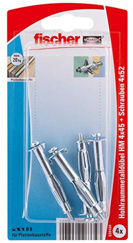 Fischer Hohlraum-Metalldübel HM, 4x45 S, mit metrischer Schraube, 538409, Im Karton SB-Programm