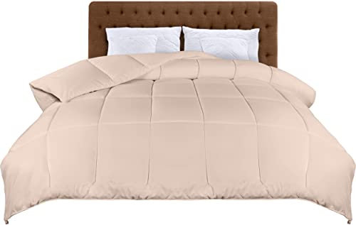 Utopia Bedding Dekbed 200 x 200 cm, Lichtgewicht Duvet met Hoeklabs, Microvezel Zacht Zomerdekbed, Doos Gestikt Alternatief Dekbed 200 GSM (Beige)