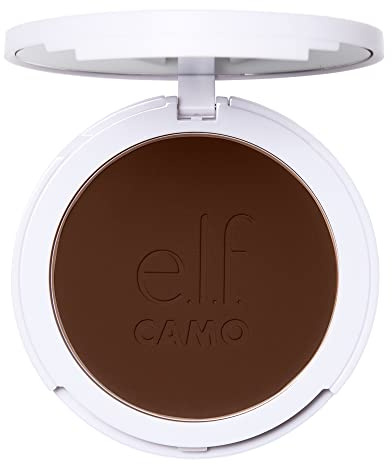 e.l.f. Camo Powder Foundation, Lightweight, Primer-Infused Buildable & Long-Lasting Medium-to-Full Coverage Foundation, Rich 640 W