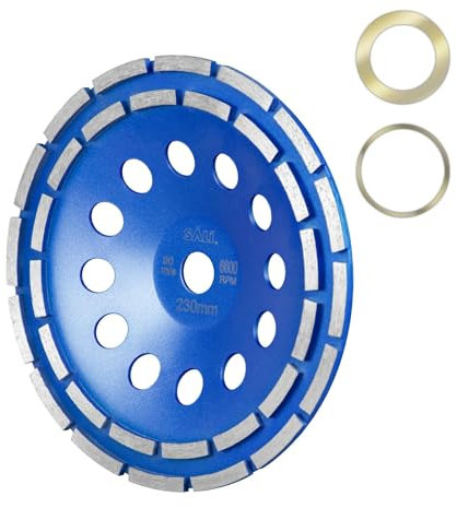 SALI premium diamond cup wheel 230x22.2mm double-row grinding disc, disco de diamante - universal para hormigón, piedra natural, adhesivo para baldosas y granito