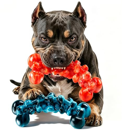 WOWBALA Dog Chew Toys for Aggressive Chewers - 2 Pack Tough Teeth Cleaning Chew Toys to Keep Them Busy for Medium & Large Dogs