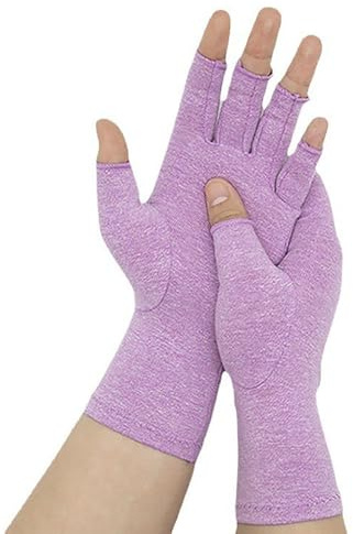 One Compress - Guanti in bambù per artrite, guanti a compressione originali per artrite, per donne e uomini, per alleviare il dolore alle mani e artrite, tunnel carpale (S, viola)