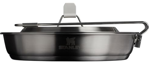 STANLEY Wildfare Pro 15-Piece Stainless Steel Fry Pan Cook Set | 8.75 in Fry Pan with Fold & Lock Handle | Plates and Utensils | Camping Essentials for Your Camp Kitchen | BPA-Free