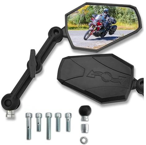 Doubletake Adventure 6 Mirror Kit 2.0, Universal Fit Folding Motorcycle Mirrors, Guaranteed for Life.