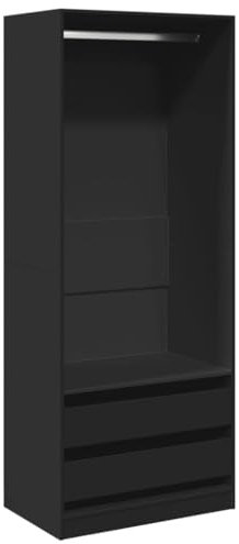vidaXL Kleiderschrank, Garderobenschrank mit Stauraum, Hochschrank für Schlafzimmer, Flurschrank Dielenschrank, Modern, Schwarz Holzwerkstoff