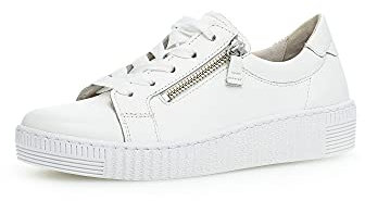 Gabor Damen Low-Top Sneaker, Frauen Halbschuhe,Best Fitting,Sportschuhe,Freizeitschuhe,Turnschuhe,Laufschuhe,schnürer,Weiss (Uni),38.5 EU / 5.5 UK