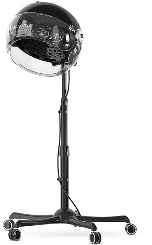 Hooded Dryer, Colliford Standing Hair Dryer, Hairdryer for Afro Hair, Professional Hood Dryer for Home & Salon, Heat Cap for Deep Conditioning, Ionic Hood Hair Dryer (Black)