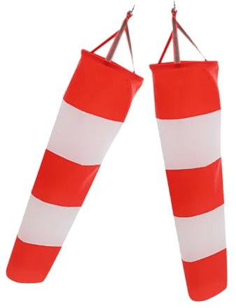SHINEOFI Mangas de Viento Impermeables 60 Cm 2 Piezas Bandera de Manga de Viento para Exteriores Roja y Blanca de Tela Oxford para Decoración y Señalización en Jardín y Eventos