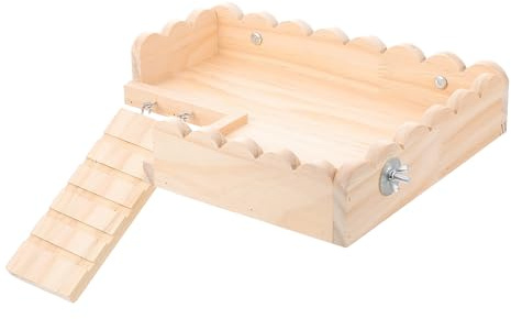 Cabilock Plateforme pour Hamster en Bois Échelle pour Cobayes, Installation Facile, Design à Vis, Matériau Bois Sélectionné, pour Cage d'animaux de Compagnie