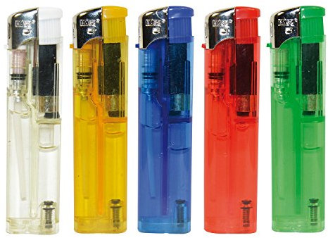 NASS Encendedor electrónico Slim Edition, transparente, recargable, pantalla 50