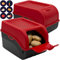 ARTECSIS Kartoffel Aufbewahrungsbox rot 2er Set I Gemüsebox Kartoffelbox mit Deckel für ca. 4 kg Kartoffeln + 6 Aufkleber mit Gemüsesorten