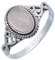 mantraroma Silber Ring Damen 925 Rosenquarz Edelstein rosa ausgefallen verspielt