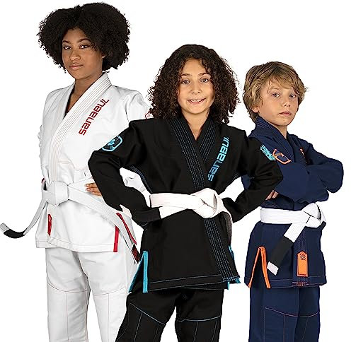 Sanabul Future Legends BJJ Gi für Kinder, Jiu Jitsu, Kimono für Kinder, Jugendliche, sanforisierter Stoff und weißer BJJ-Gürtel im Lieferumfang enthalten