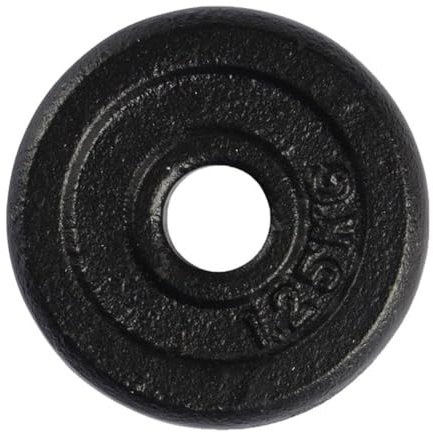VirtuFit - Pesa de disco de hierro fundido - Peso de mancuerna - 30 mm - 10 kg - Negro