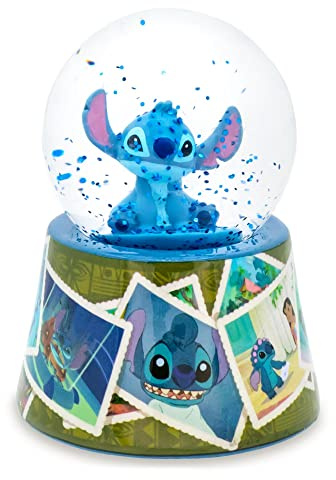 Disney Lilo & Stitch Vintage Photos Mini Light-Up Snow Globe for Adults with Glitter | 3 Inches
